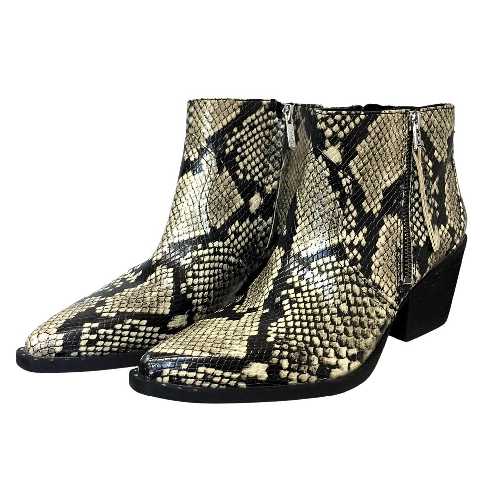 Circus Sam Edelman Whistler Snake Print Ankle Boots 7.5 Pointed Toe Mob Wife